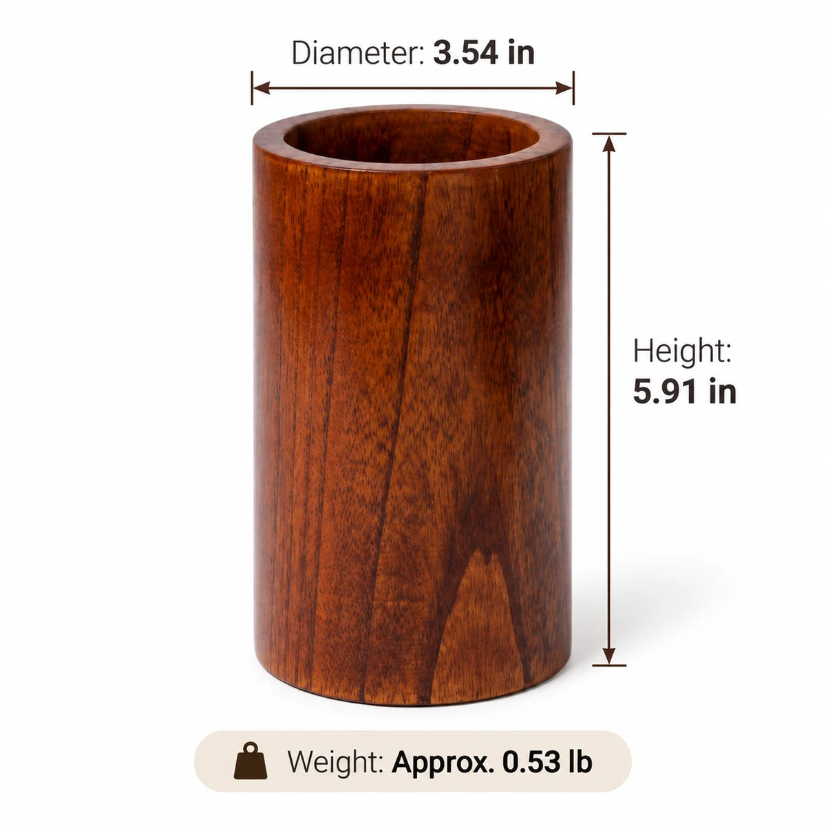 Natural Acacia Wood Utensil Holder