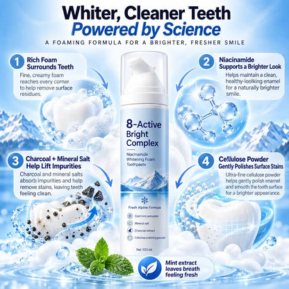 [Professional Grade] Niacinamide Foaming Toothpaste 8X